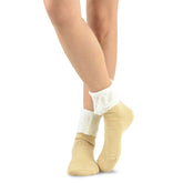Casual Cotton Short Crew Lace Turn Cuff Socks